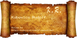 Kubovics Rudolf névjegykártya
