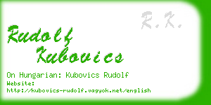 rudolf kubovics business card